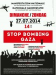 Affiche betoging STOP BOMBING GAZA